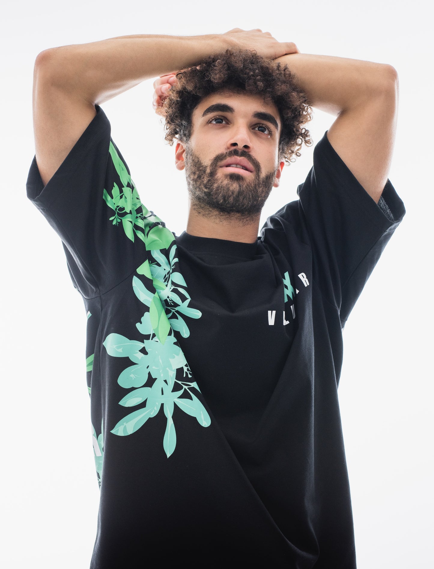 V1 T-Shirt in night black/emerald green
