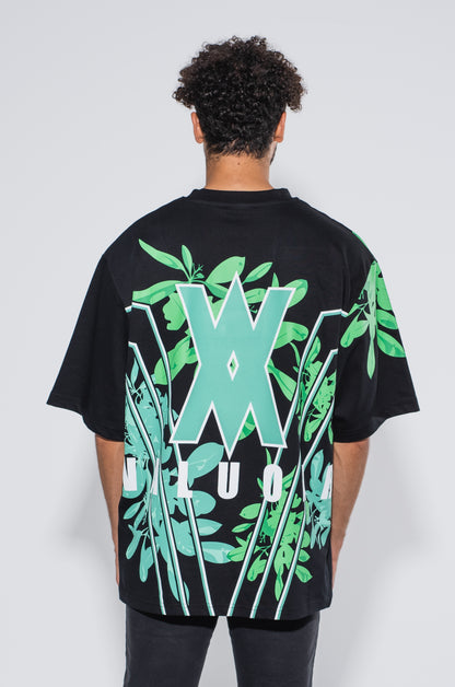 V1 T-Shirt in night black/emerald green