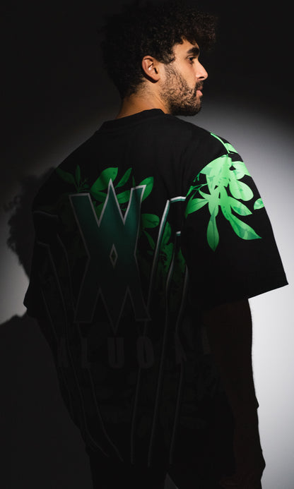 V1 T-Shirt in night black/emerald green